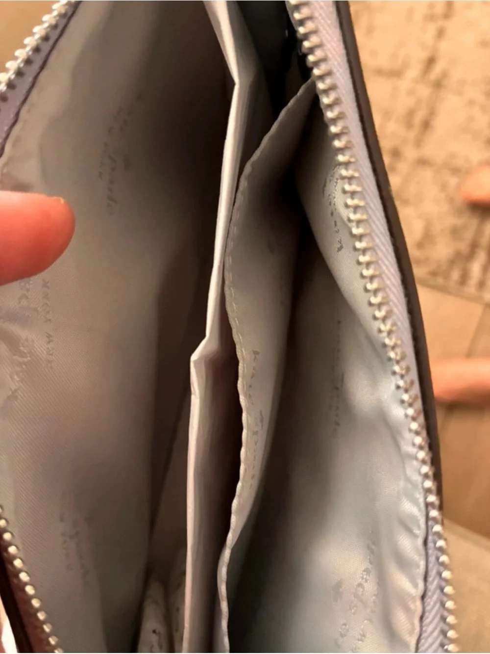 kate spade Metallic Silver Saffiano Crossbody